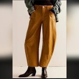 Free people we the free brown tan faux leather pants womens 8 NEW